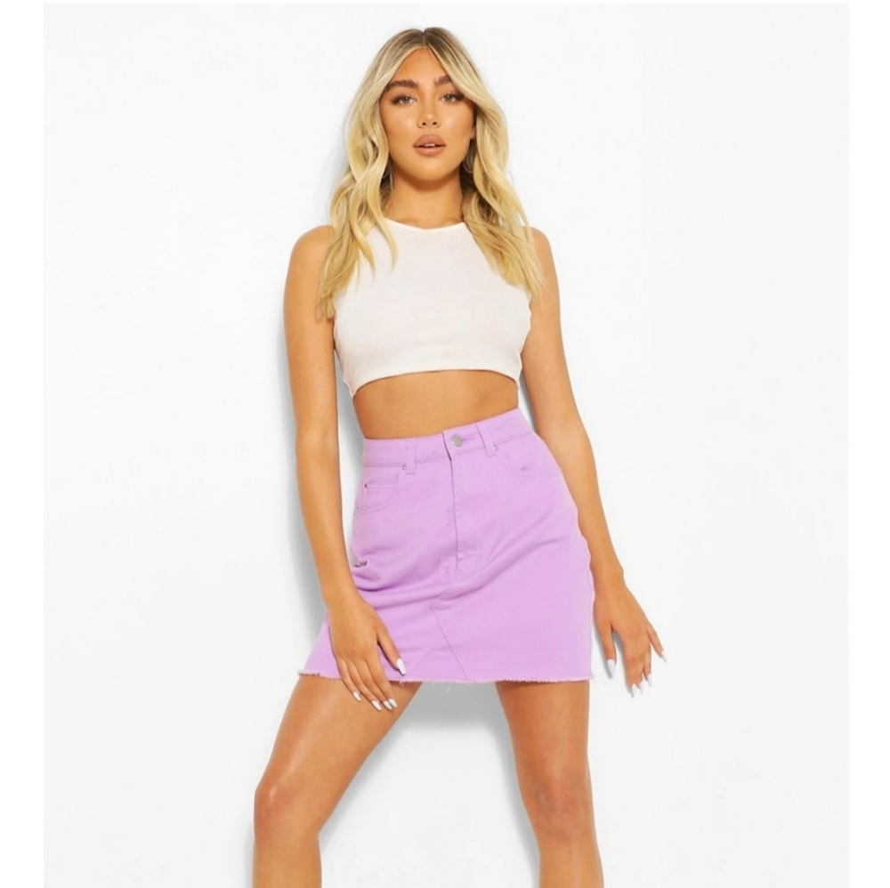 Purple Distressed Demin Skirt 💜